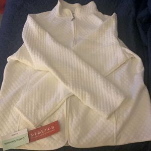 NWT White stretch zip up jacket
